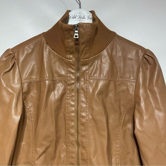 Maternity Faux Leather Vintage Full Zip Jacket Medium - Picture 9 of 15
